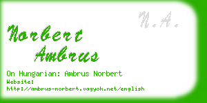 norbert ambrus business card